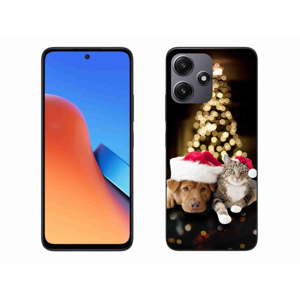 Gélový kryt mmCase na Xiaomi Redmi 12 5G - vianočný pes a mačka