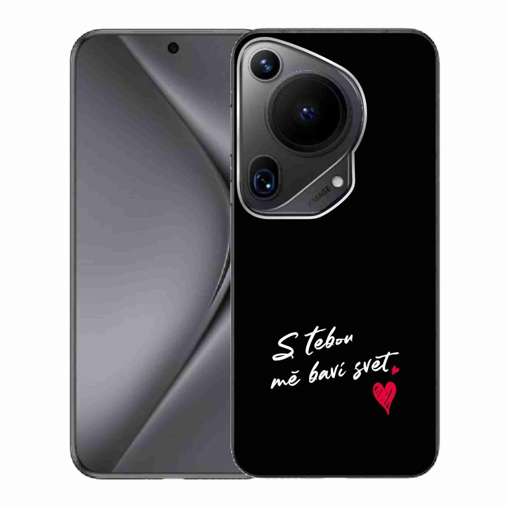 Gélový kryt mmCase na Huawei Pura 70 Ultra - zamilovaný text 1 čierne pozadie