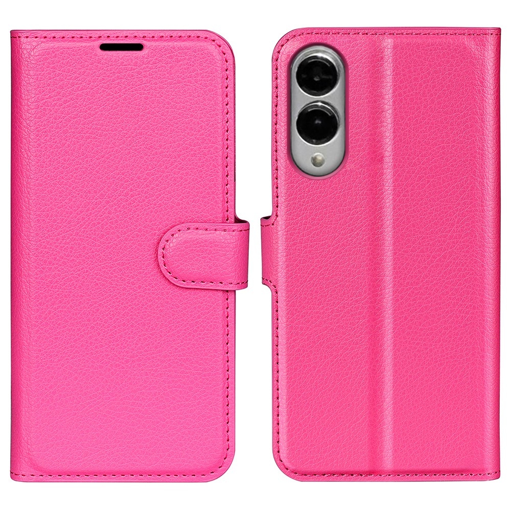 Litchi knižkové púzdro na Samsung Galaxy S25 Edge - rose