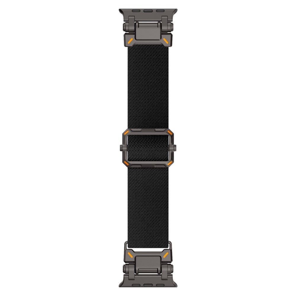 Metal nylonový remienok na Apple Watch Ultra/Ultra 2 49mm/SE/SE 2022/2023 44mm/10 46mm/9/8/7 45mm/6/5/4 44mm/3/2/1 42 mm - čierny