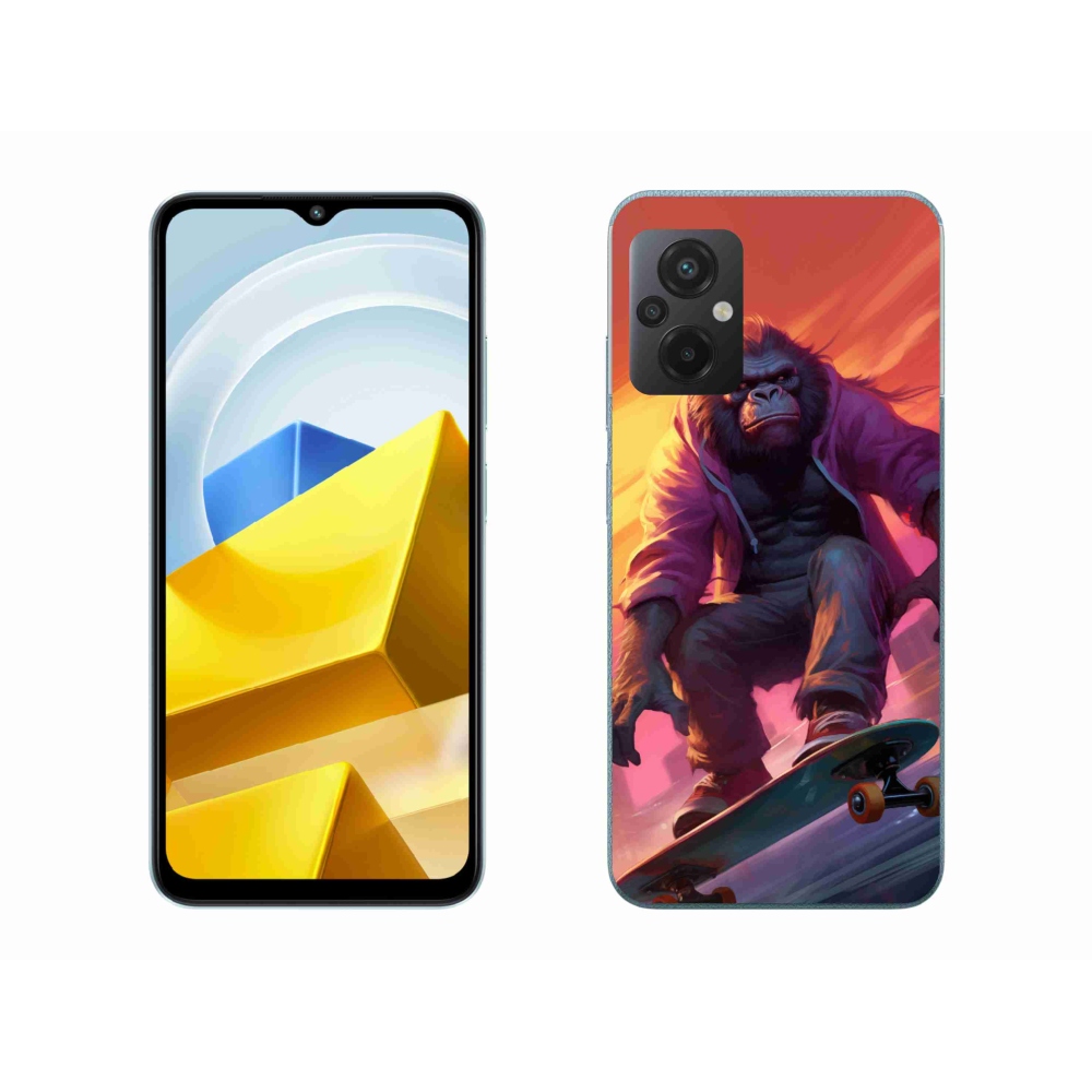 Gélový kryt mmCase na Xiaomi Poco M5 4G - gorila na skateboarde