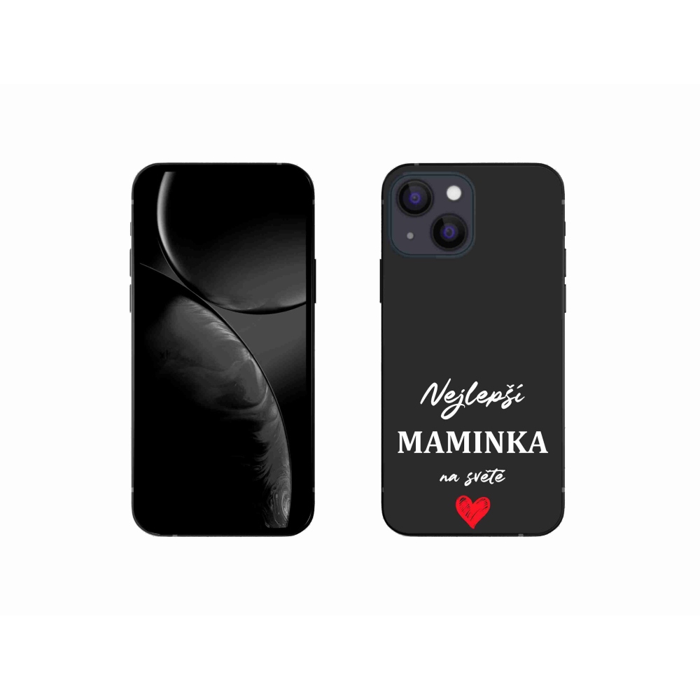 Gélový kryt mmCase na iPhone 13 mini 5.4 - najlepšia mamička 1 čierne pozadie