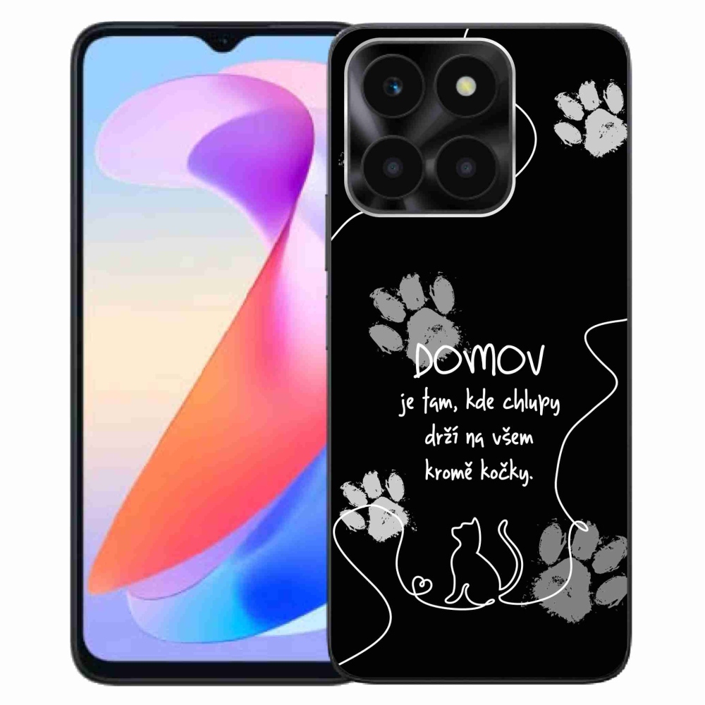 Gélový kryt mmCase na Honor X6a - mačacie motív čierne pozadie