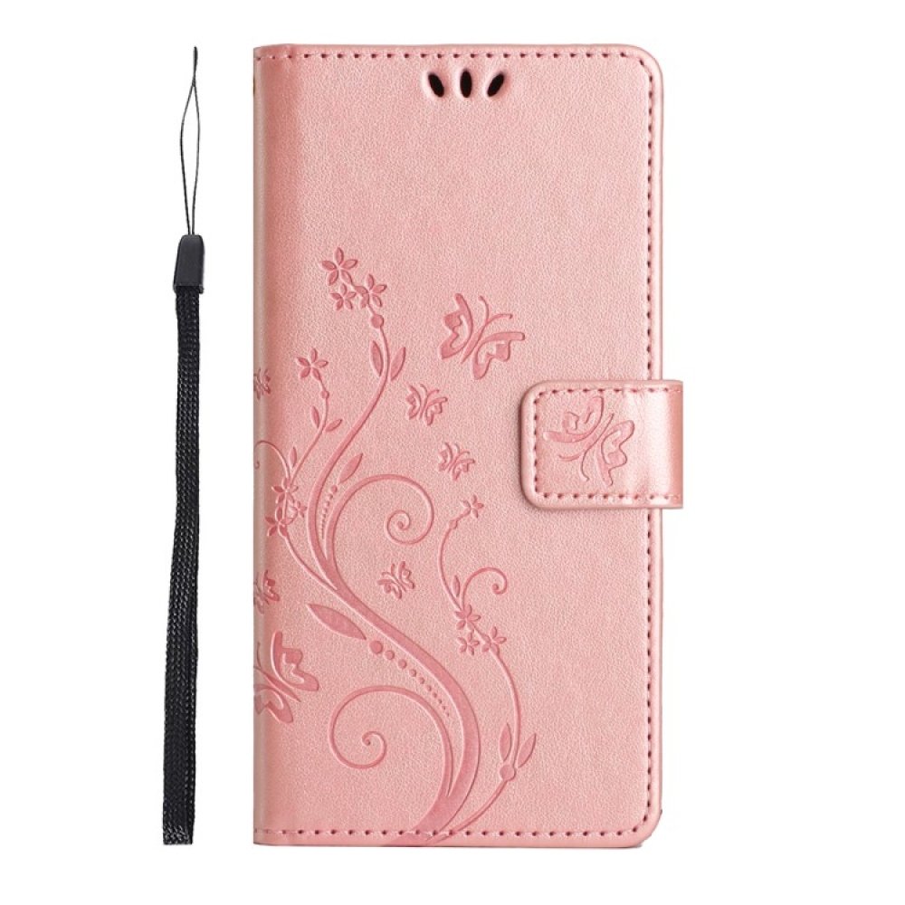 Flowers knižkové púzdro na iPhone 17 Pro - ružovozlaté