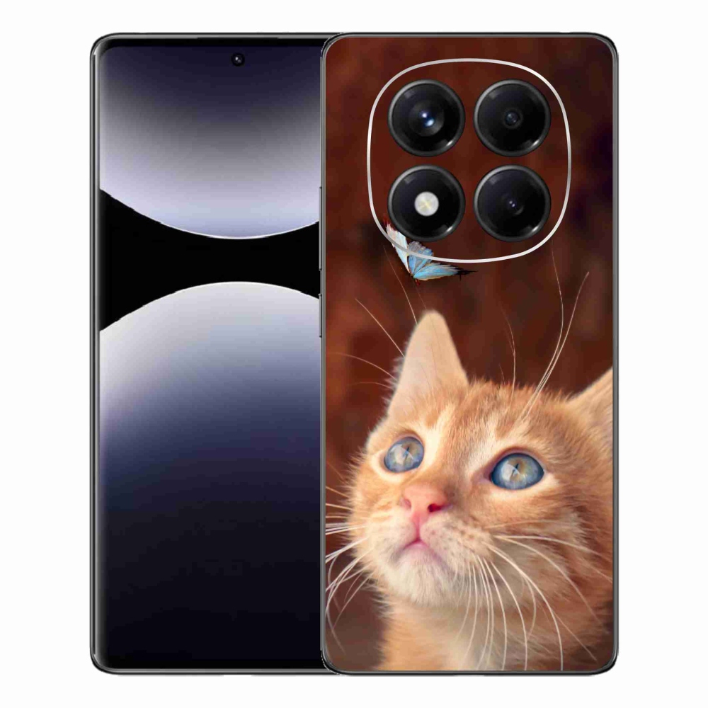 Gélový kryt mmCase na Xiaomi Redmi Note 14 Pro - motýľ a mačiatko