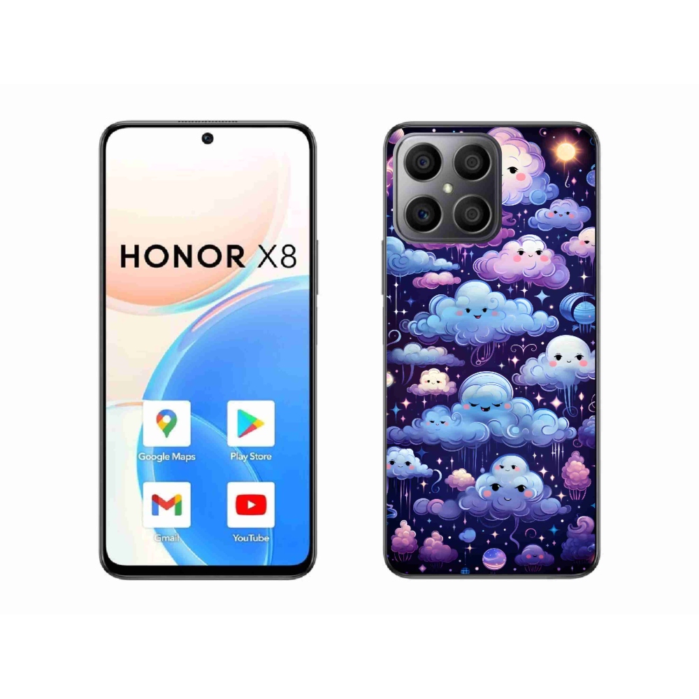 Gélový kryt mmCase na Honor X8 - mráčiky