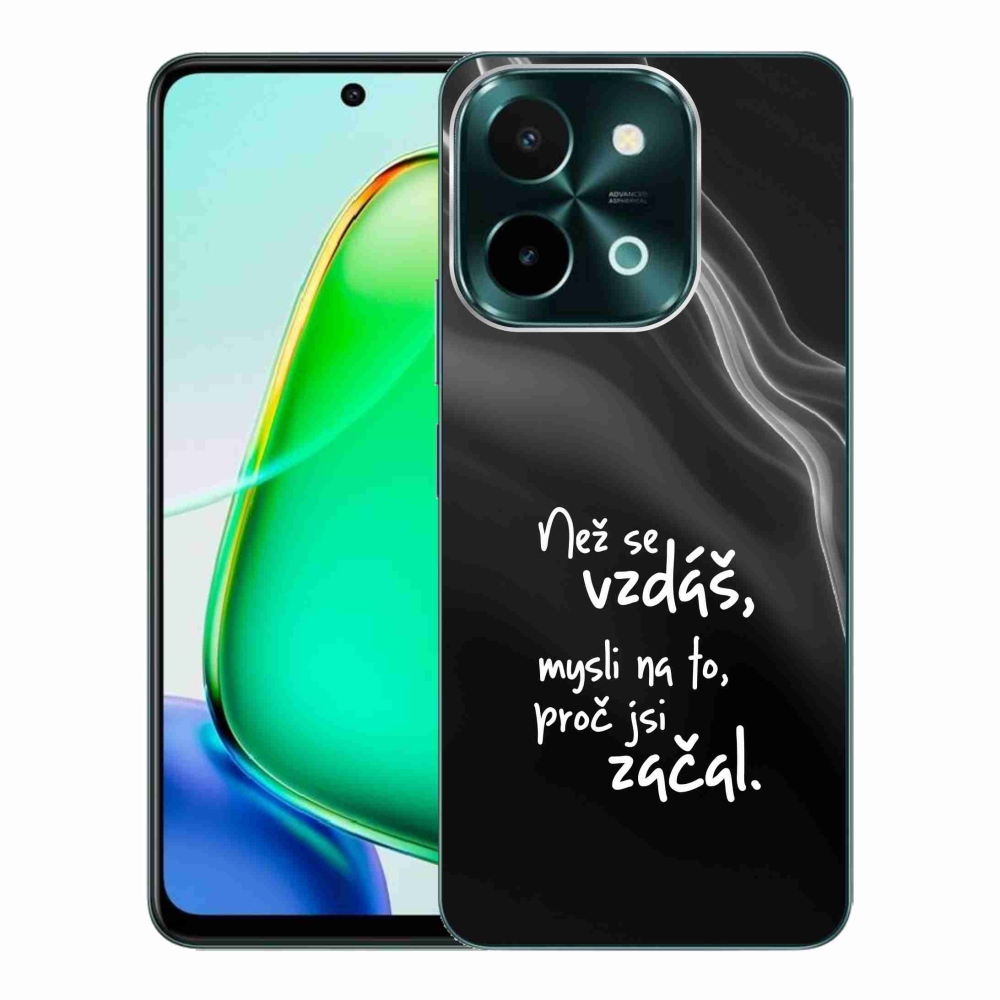 Gélový kryt mmCase na Vivo Y28 - citát 2 čierne pozadie
