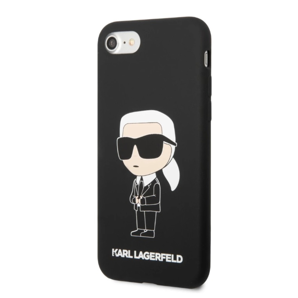 Karl Lagerfeld Liquid Silicone Ikonik NFT kryt iPhone 7/8/SE (2020/2022) čierny