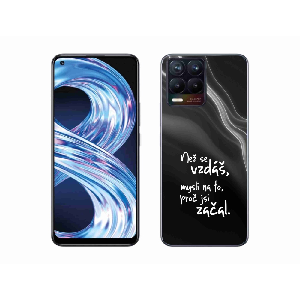 Gélový kryt mmCase na Realme 8 4G - citát 2 čierne pozadie