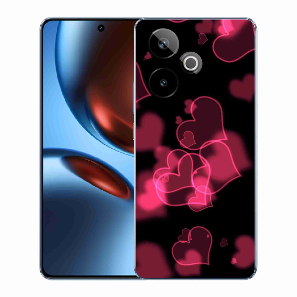 Gélový kryt mmCase na Realme GT 7 5G/GT 7T 5G - červená srdiečka