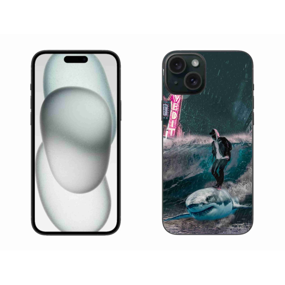 Gélový kryt mmCase na iPhone 15 Plus - žralok