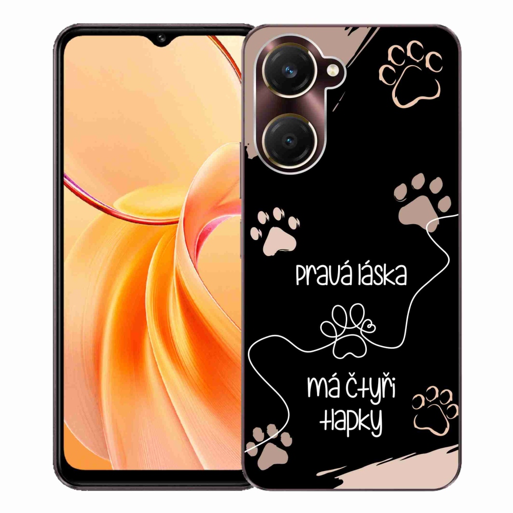 Gélový kryt mmCase na Vivo Y28s 5G - psí motív 1 čierne pozadie