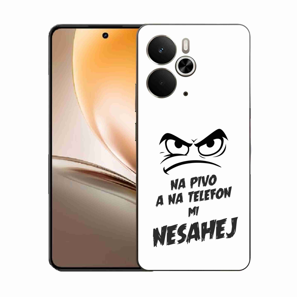 Gélový kryt mmCase na Realme 14 5G - pivný motív 2 biele pozadie