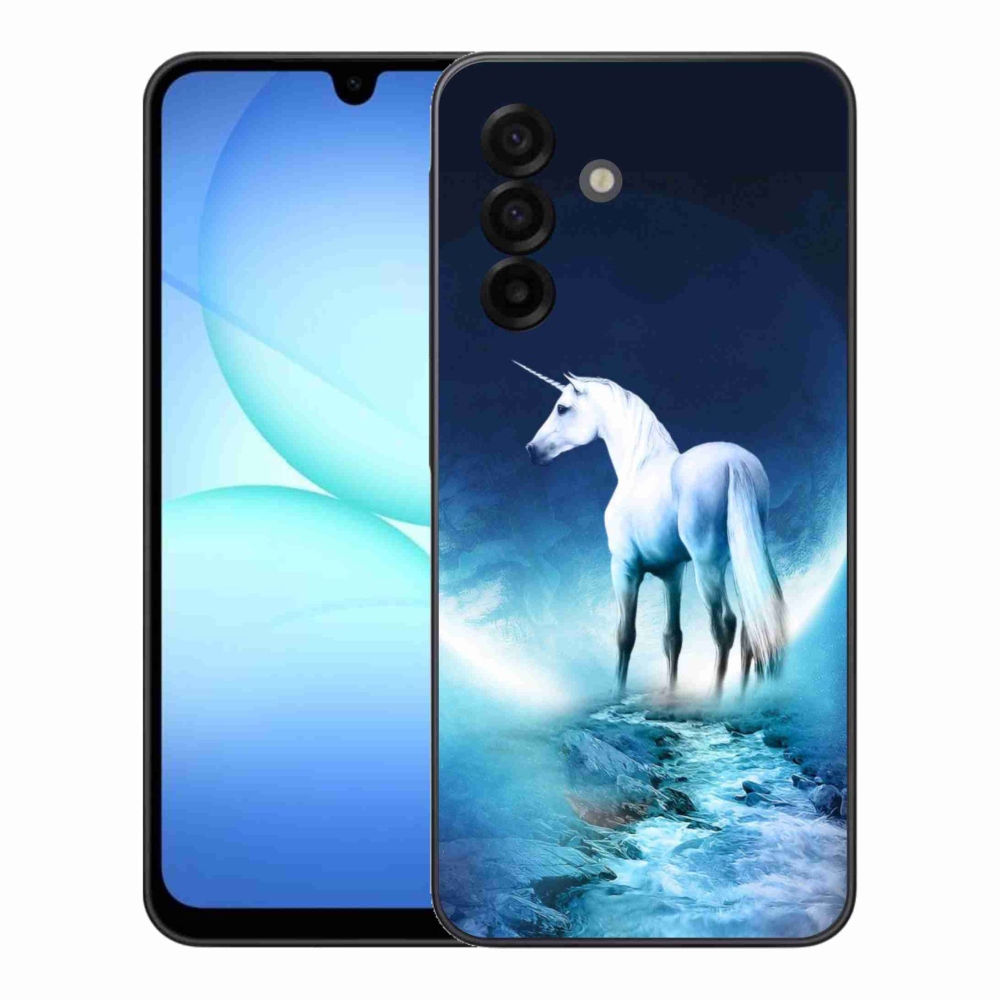 Gélový kryt mmCase na Samsung Galaxy A17 4G/5G - biely jednorožec