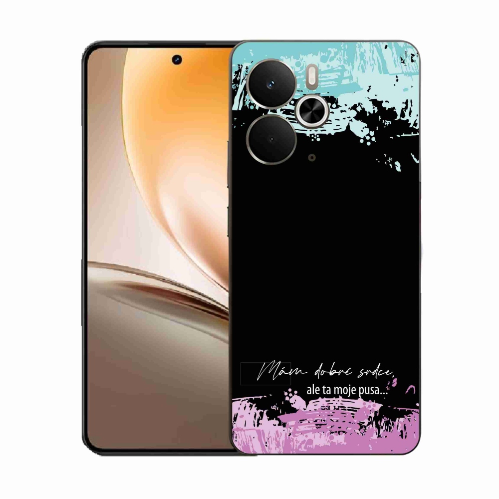 Gélový kryt mmCase na Realme 14 5G - vtipný text 3 čierne pozadie