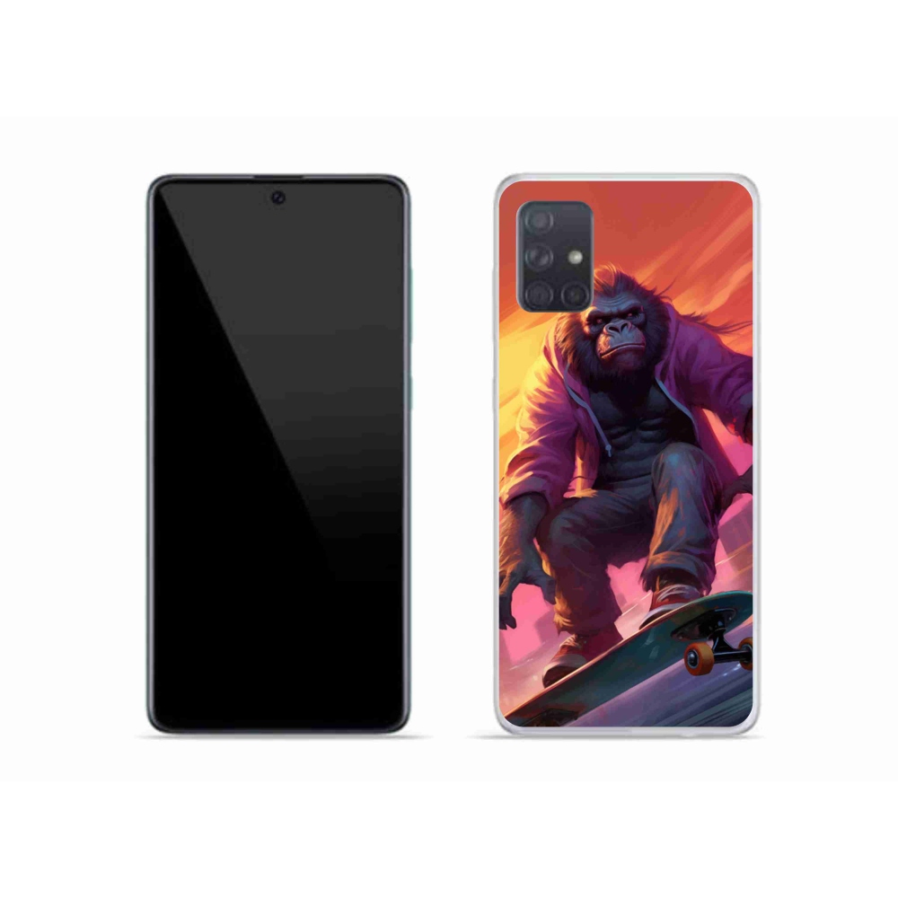 Gélový kryt mmCase na Samsung Galaxy A51 - gorila na skateboarde