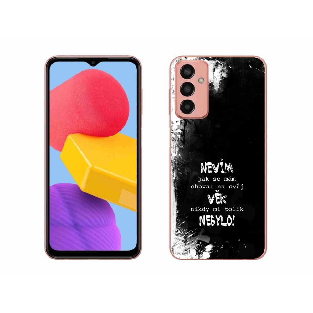 Gélový kryt mmCase na Samsung Galaxy M13 - vtipný text 14 čierne pozadie