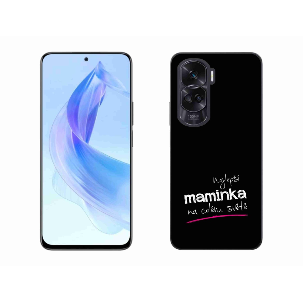 Gélový kryt mmCase na Honor 90 Lite - najlepšia mamička 4 čierne pozadie