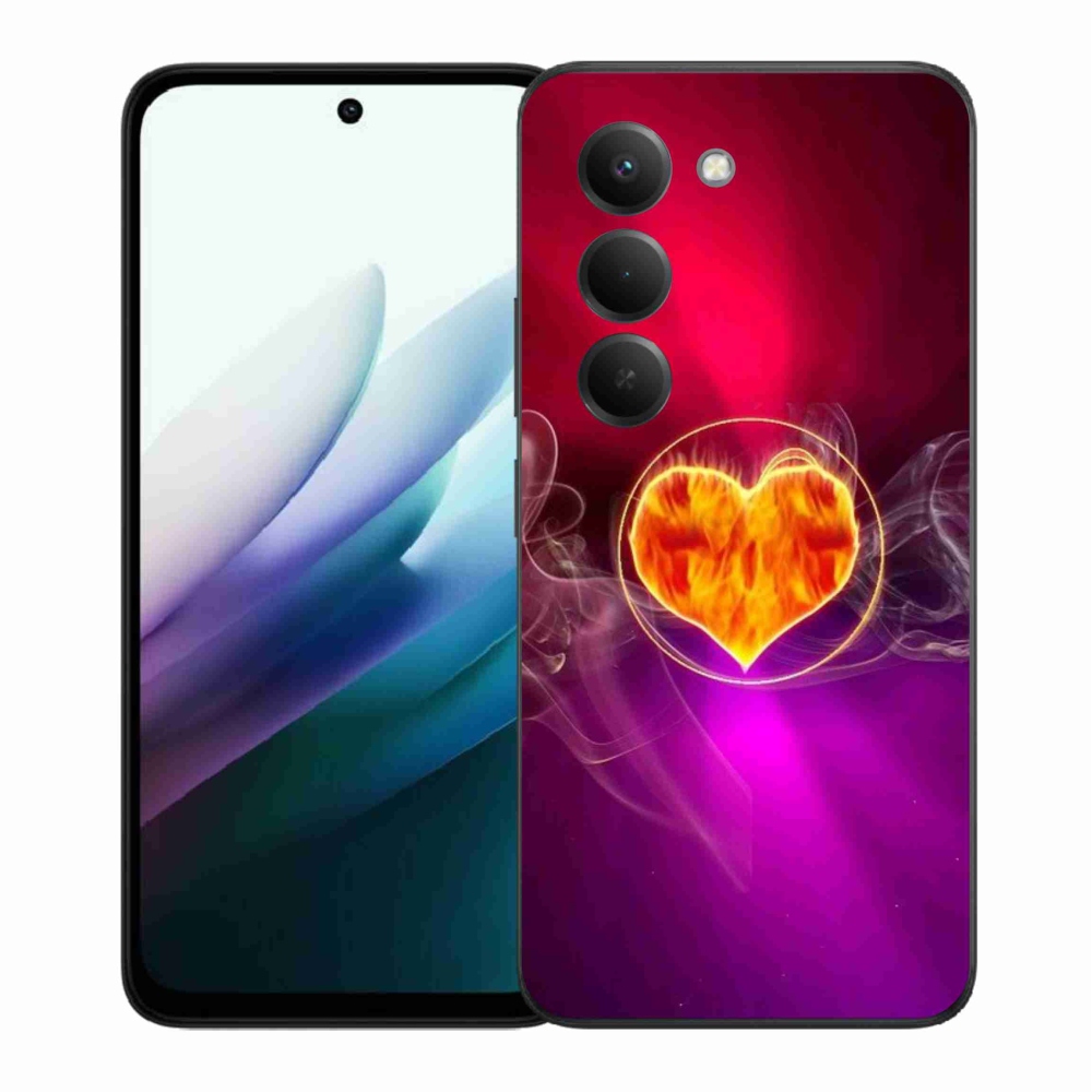 Gélový kryt mmCase na Xiaomi Redmi 15 4G/5G (171mm) - ohnivé srdce