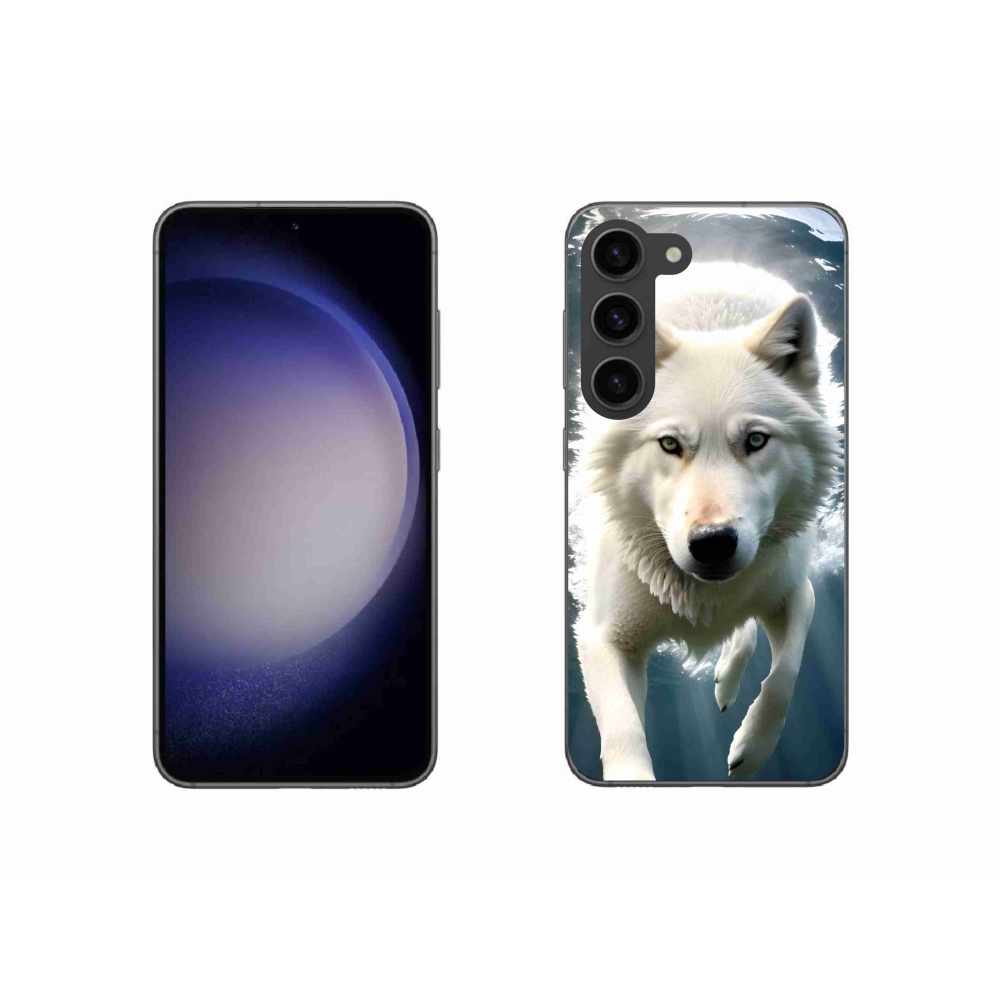 Gélový kryt mmCase na Samsung Galaxy S23 5G - biely vlk