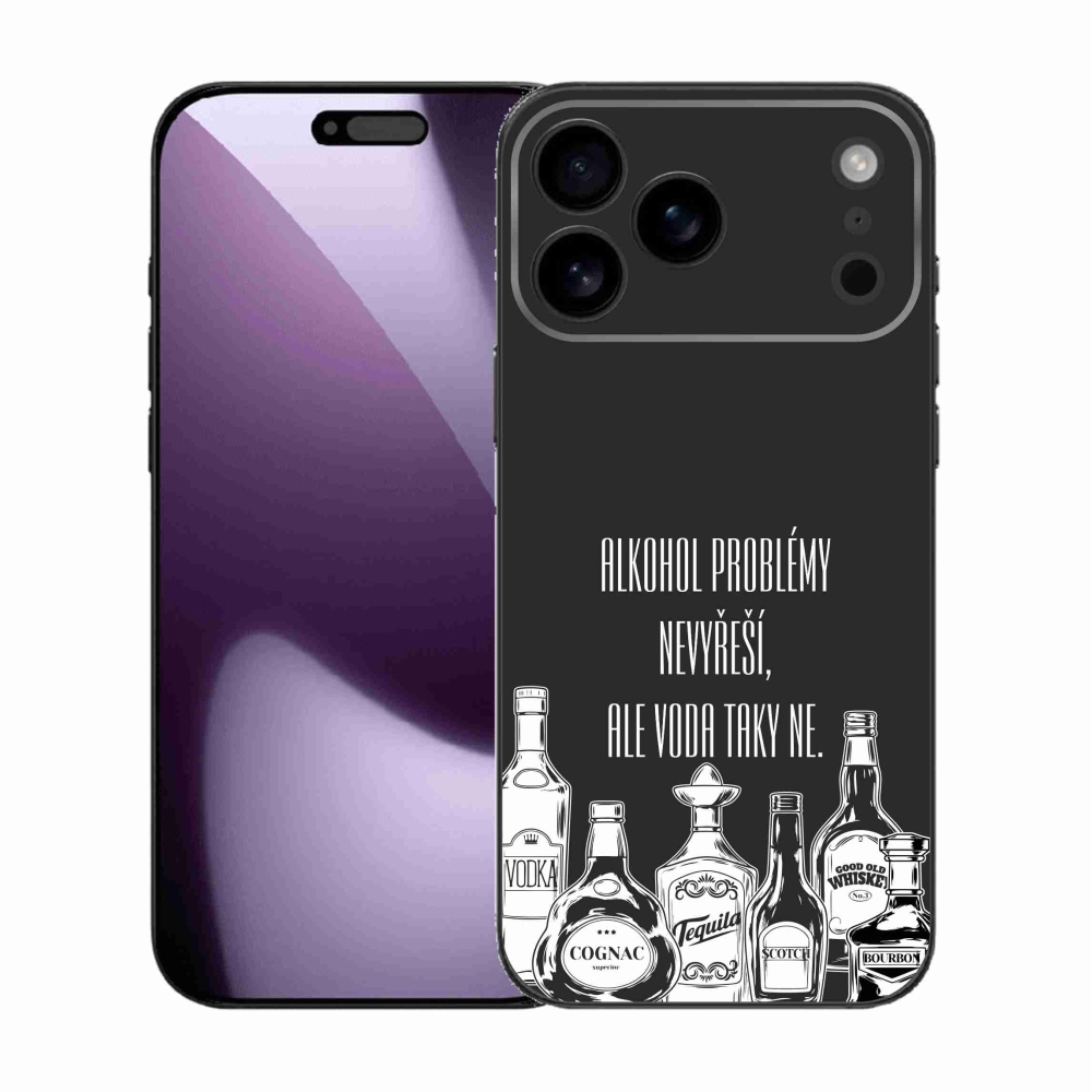 Gélový kryt mmCase na iPhone 17 Pro Max - vtipný text čierne pozadie