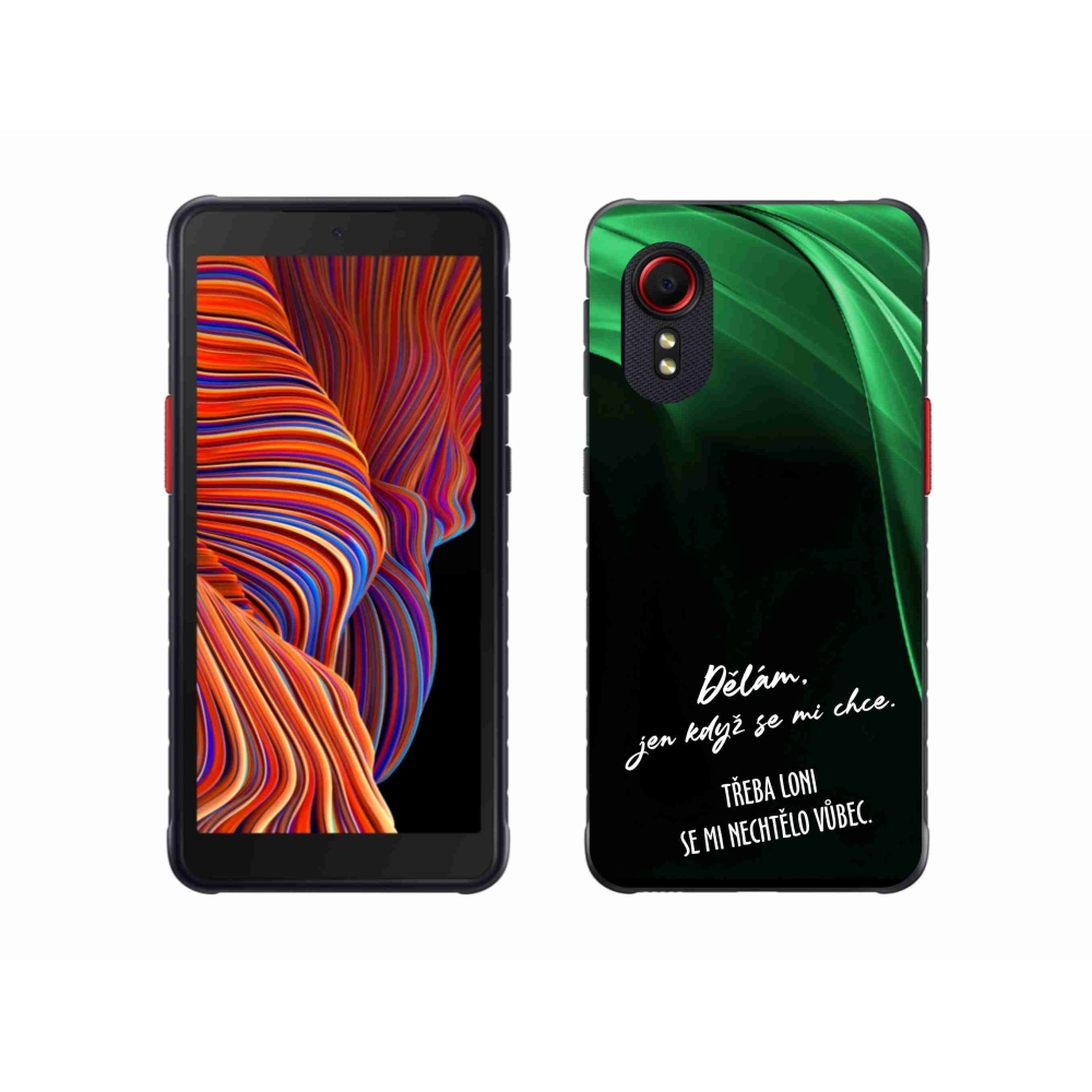 Gélový kryt mmCase na Samsung Galaxy Xcover 5 - vtipný text 12 čierne pozadie