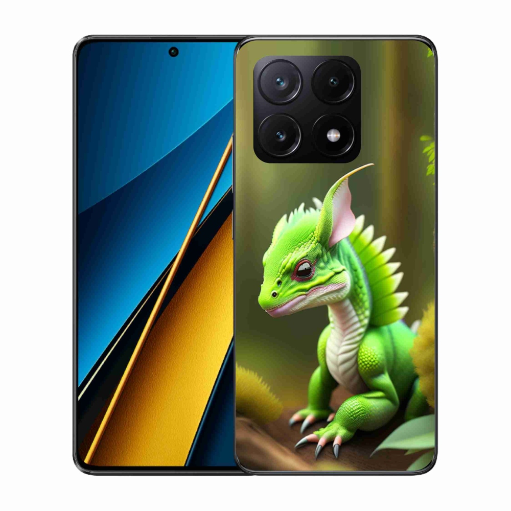 Gélový kryt mmCase na Xiaomi Poco X6 Pro 5G - zelený dráčik