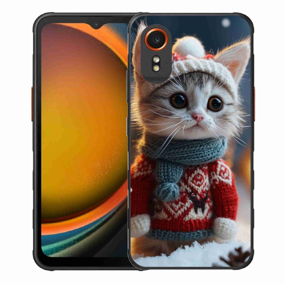 Gélový kryt mmCase na Samsung Galaxy Xcover 7 - mačiatko vo svetri