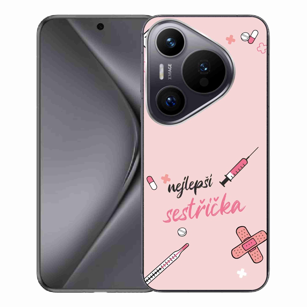 Gélový kryt mmCase na Huawei Pura 70 Pro - najlepšia sestrička ružové pozadie