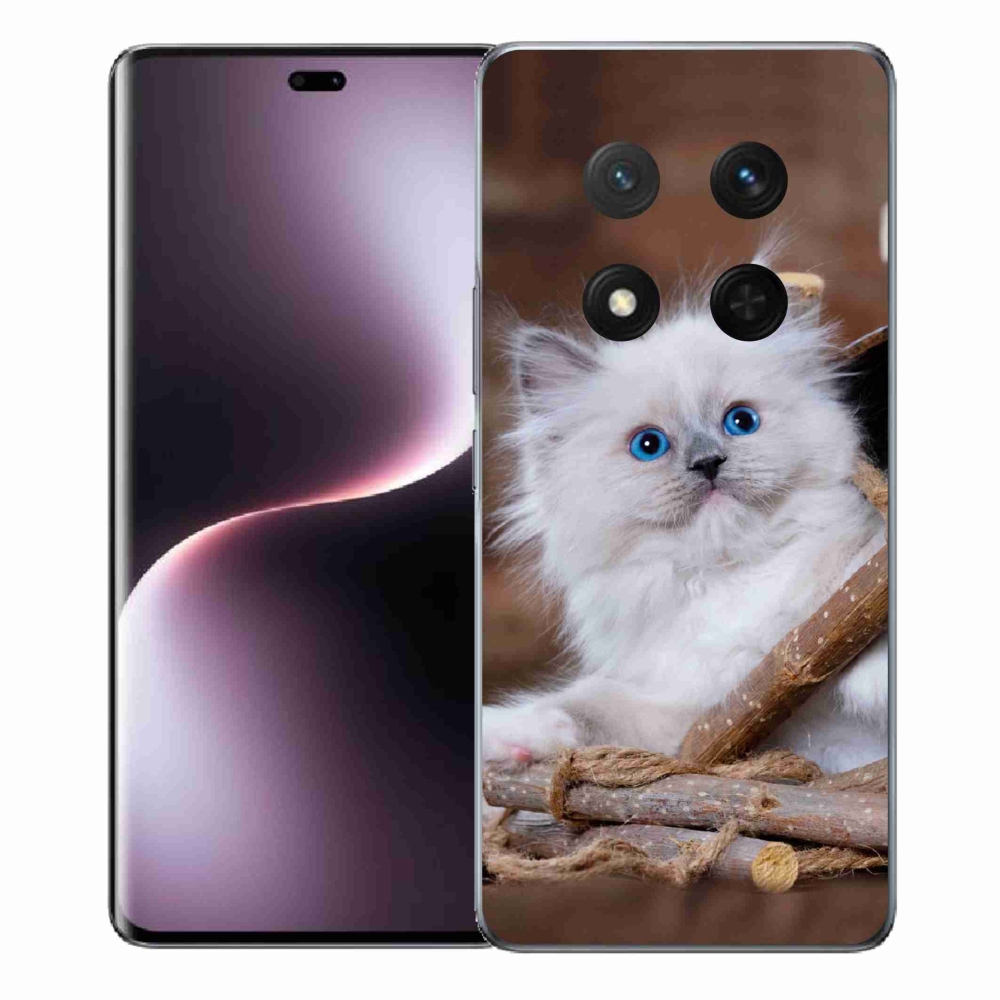 Gélový kryt mmCase na Honor Magic 7 Lite 5G - biele mačiatko