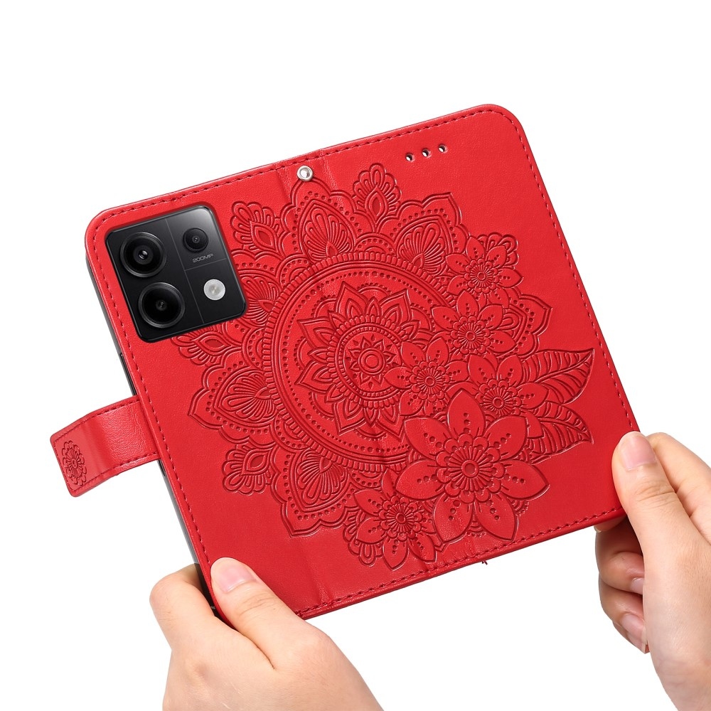 Mandala knižkové púzdro na Xiaomi Redmi Note 13 Pro 5G/Poco X6 5G - červené