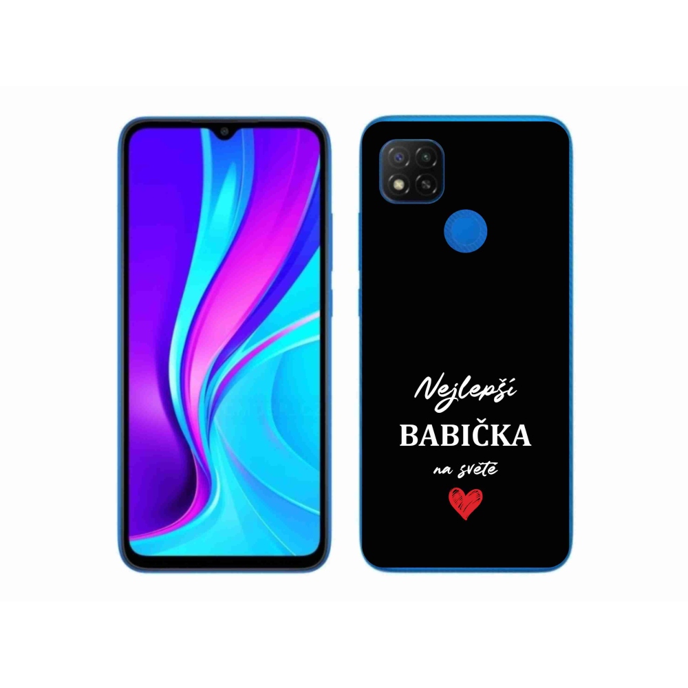 Gélový kryt mmCase na Xiaomi Redmi 9C - najlepšia babička 1 čierne pozadie