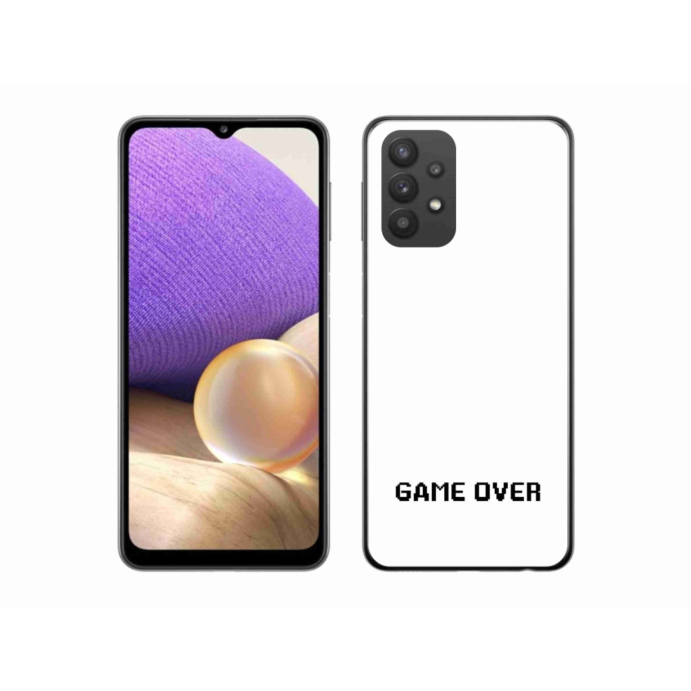 Gélový kryt mmCase na Samsung Galaxy A32 5G - game over biele pozadie