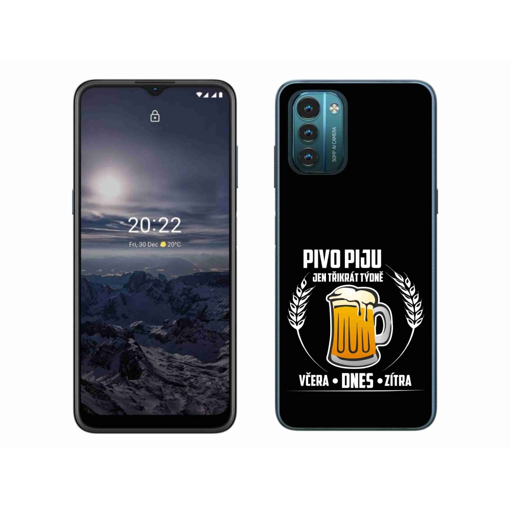 Gélový kryt mmCase na Nokia G11/G21 - pivný motív čierne pozadie