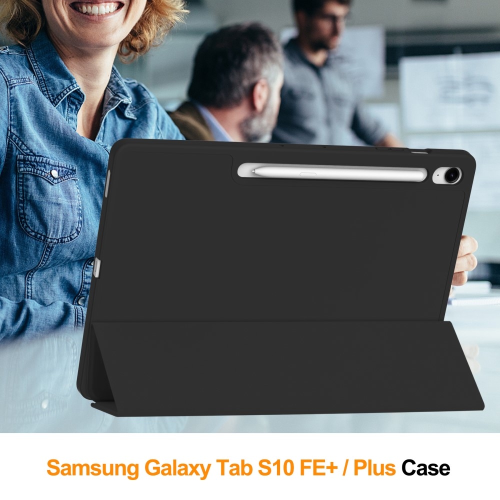 Cases chytré zatváracie púzdro na Samsung Galaxy Tab S10 FE+ - čierne
