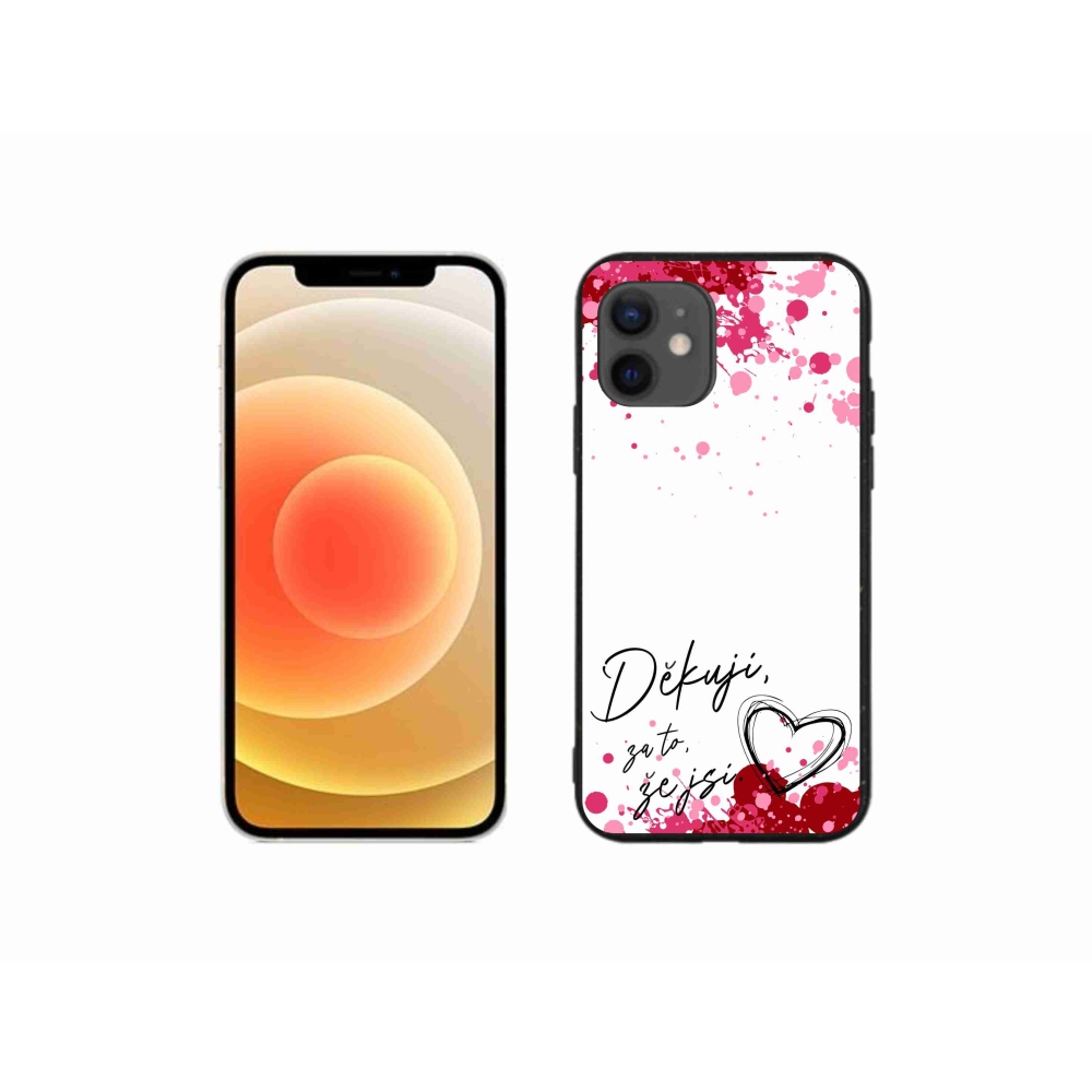 Gélový kryt mmCase na iPhone 12 mini - zamilovaný text 2 biele pozadie