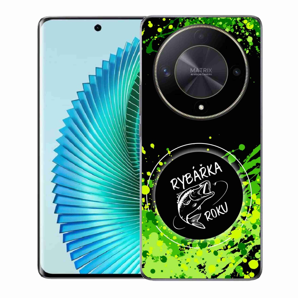 Gélový kryt mmCase na Honor Magic 6 Lite 5G - rybárka roku čierne pozadie
