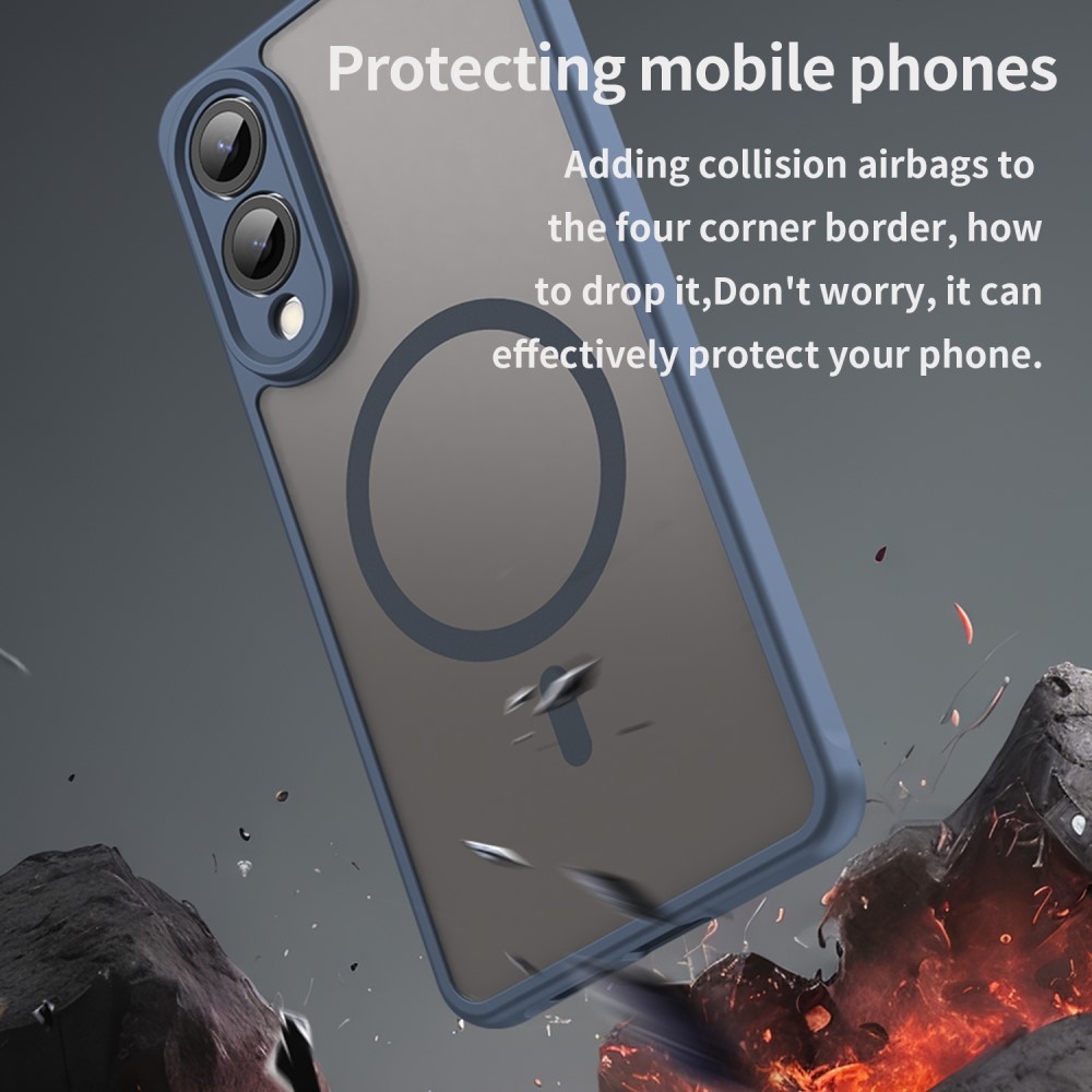 Case matný gélový obal s MagSafe na Samsung Galaxy S25 Edge - modrý