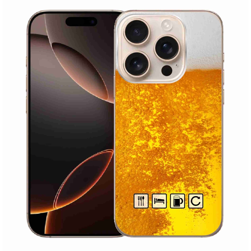 Gélový kryt mmCase na iPhone 16 Pro Max - pivný motív 3