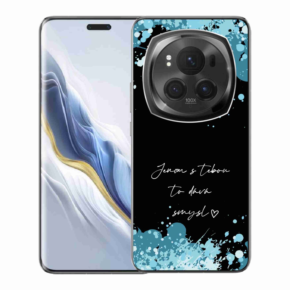 Gélový kryt mmCase na Honor Magic 6 Pro 5G - zamilovaný text čierne pozadie