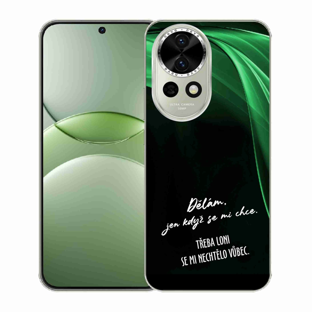 Gélový kryt mmCase na Huawei Nova 13 5G - vtipný text 12 čierne pozadie