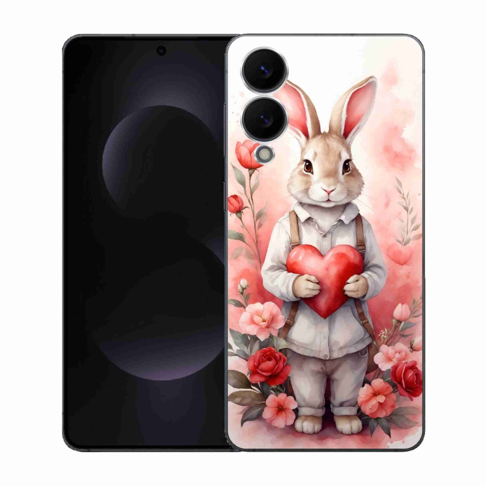 Gélový kryt mmCase na Samsung Galaxy S25 Edge - zajac so srdiečkom