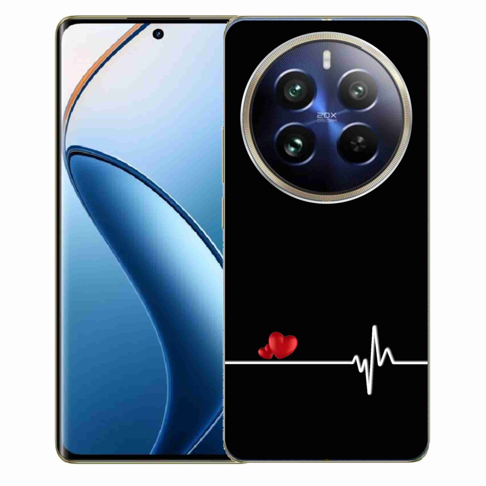 Gélový kryt mmCase na Realme 12 Pro 5G/12 Pro+ 5G - srdce a tep čierne pozadie