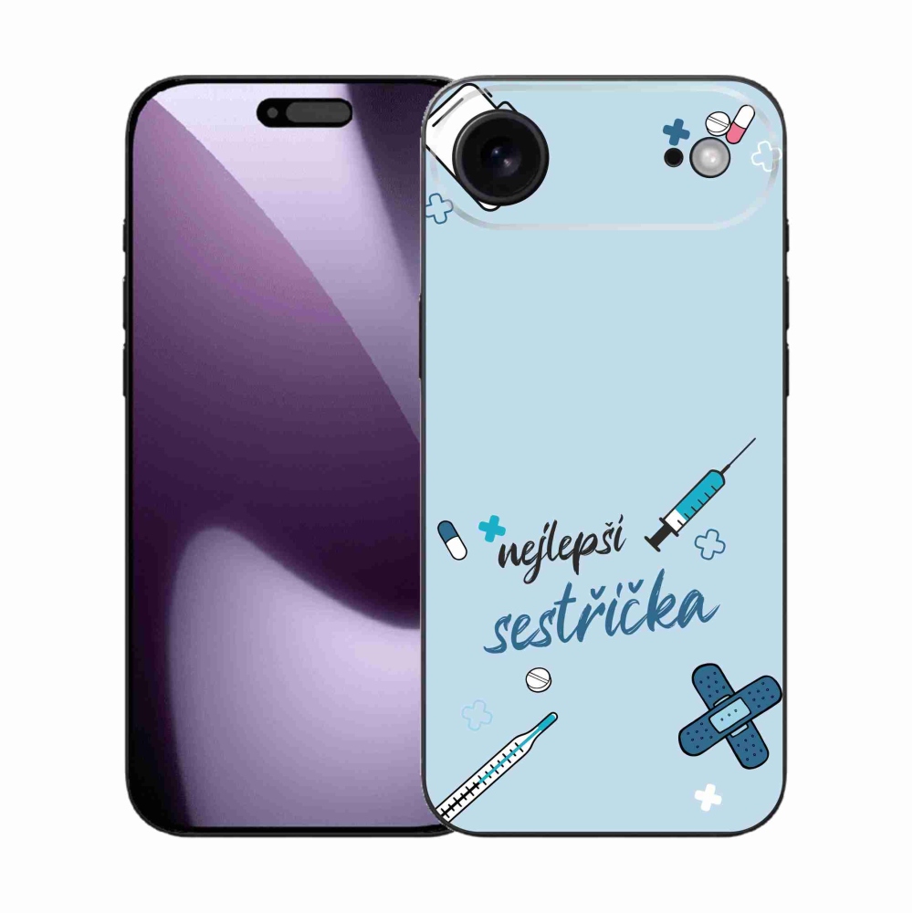 Gélový kryt mmCase na iPhone 17 Air - najlepšia sestrička modré pozadie