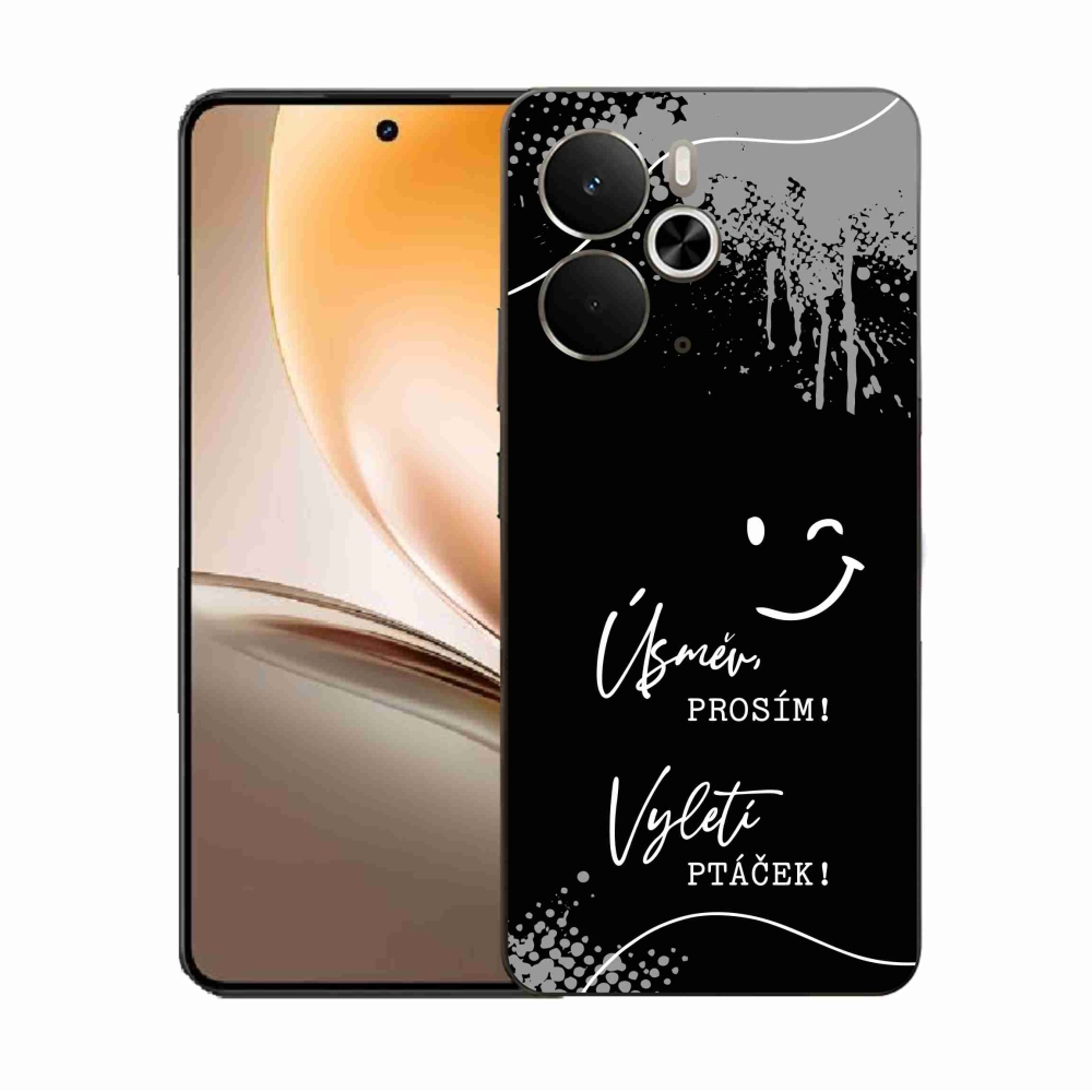 Gélový kryt mmCase na Realme 14 5G - vtipný text 4 čierne pozadie