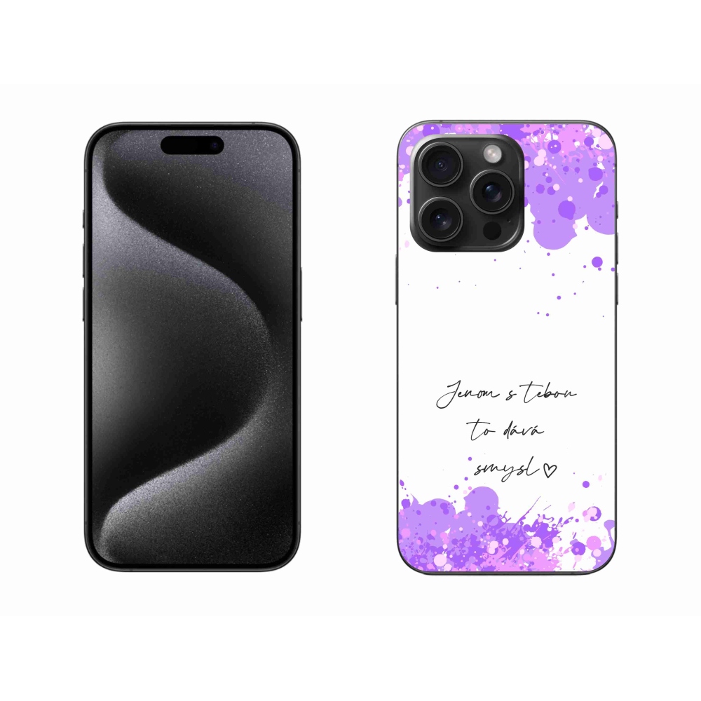 Gélový kryt mmCase na iPhone 15 Pro Max - zamilovaný text biele pozadie