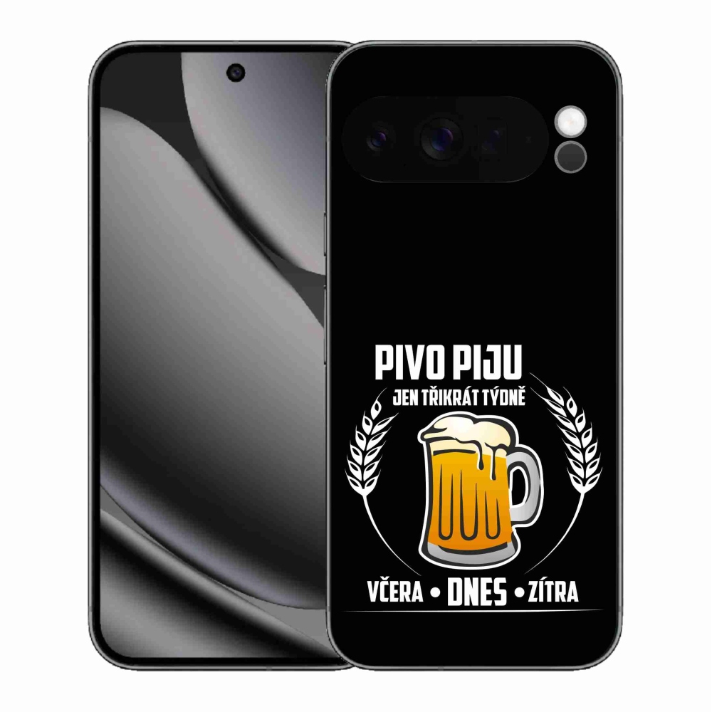 Gélový kryt mmCase na Google Pixel 10 Pro XL - pivný motív čierne pozadie