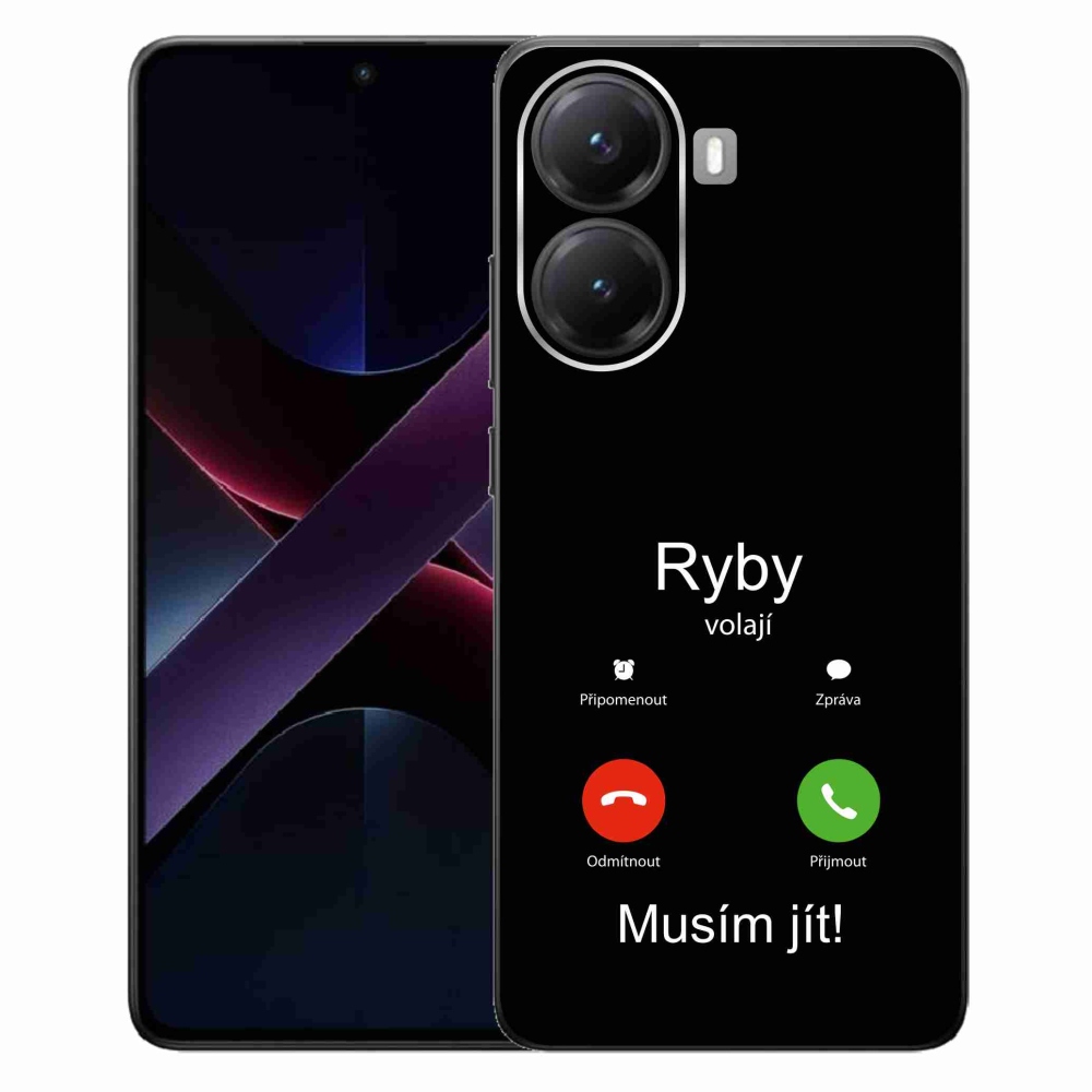 Gélový kryt mmCase na Xiaomi Poco X7 Pro 5G - ryby volajú čierne pozadie