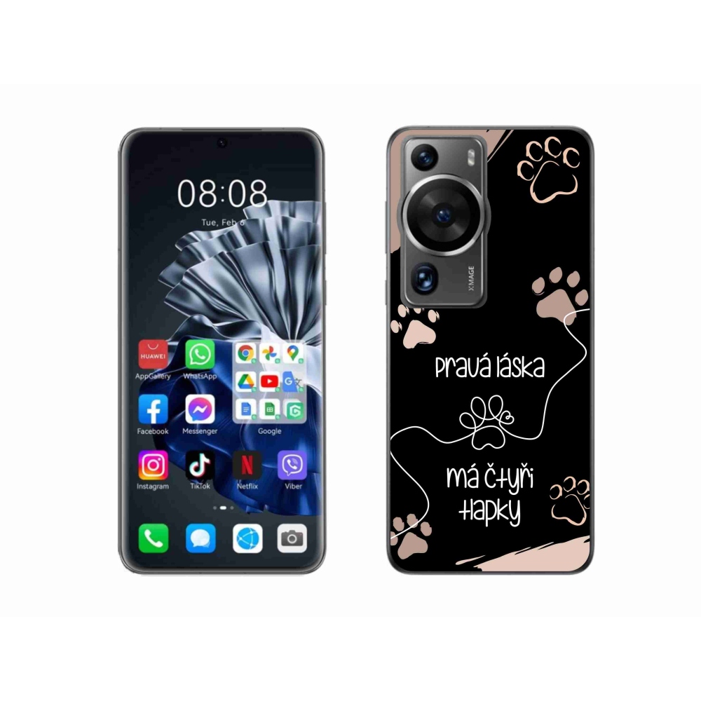Gélový kryt mmCase na Huawei P60 Pro - psí motív 1 čierne pozadie