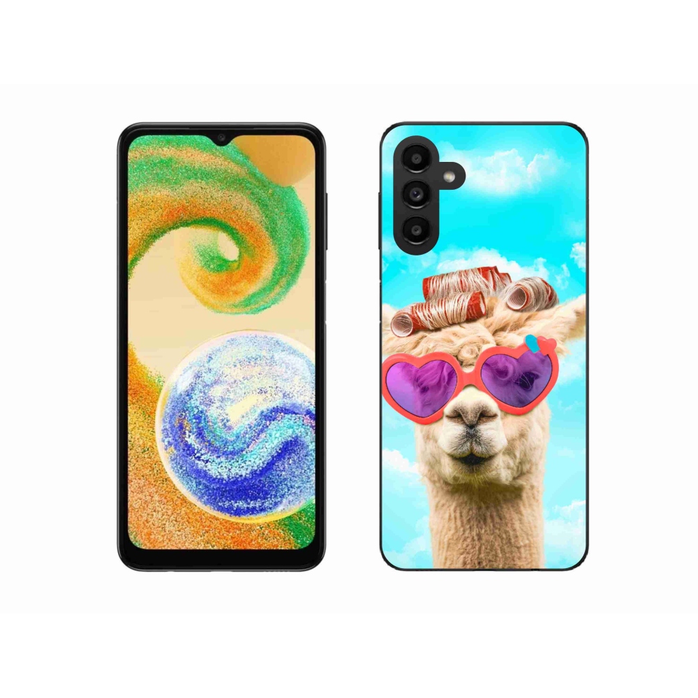 Gélový kryt mmCase na Samsung Galaxy A04s (164.7x76.7x9.1mm) - lama s okuliarmi